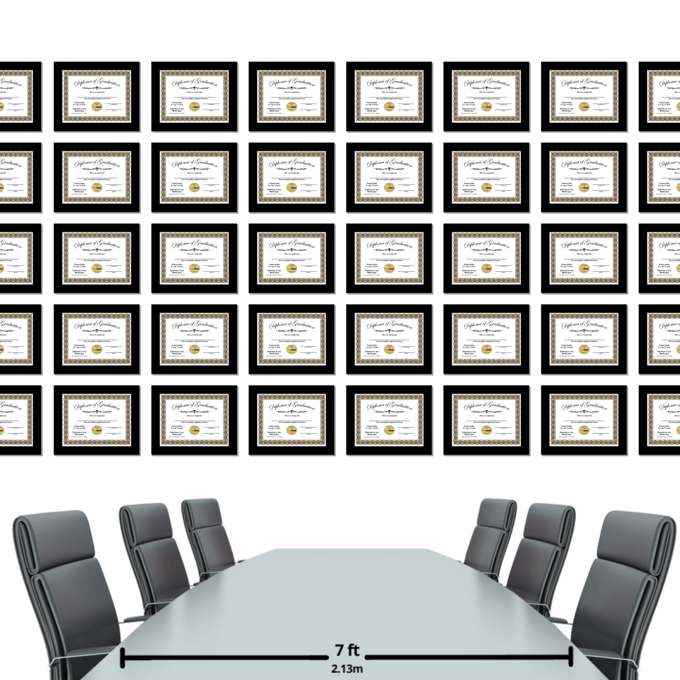 Creative Picture Frames [8.5x11bk] Black Diploma Frames, Holds 8.5 by 11-inch Graduation Documents w/Stand and Wall Hanger (144-pallet)