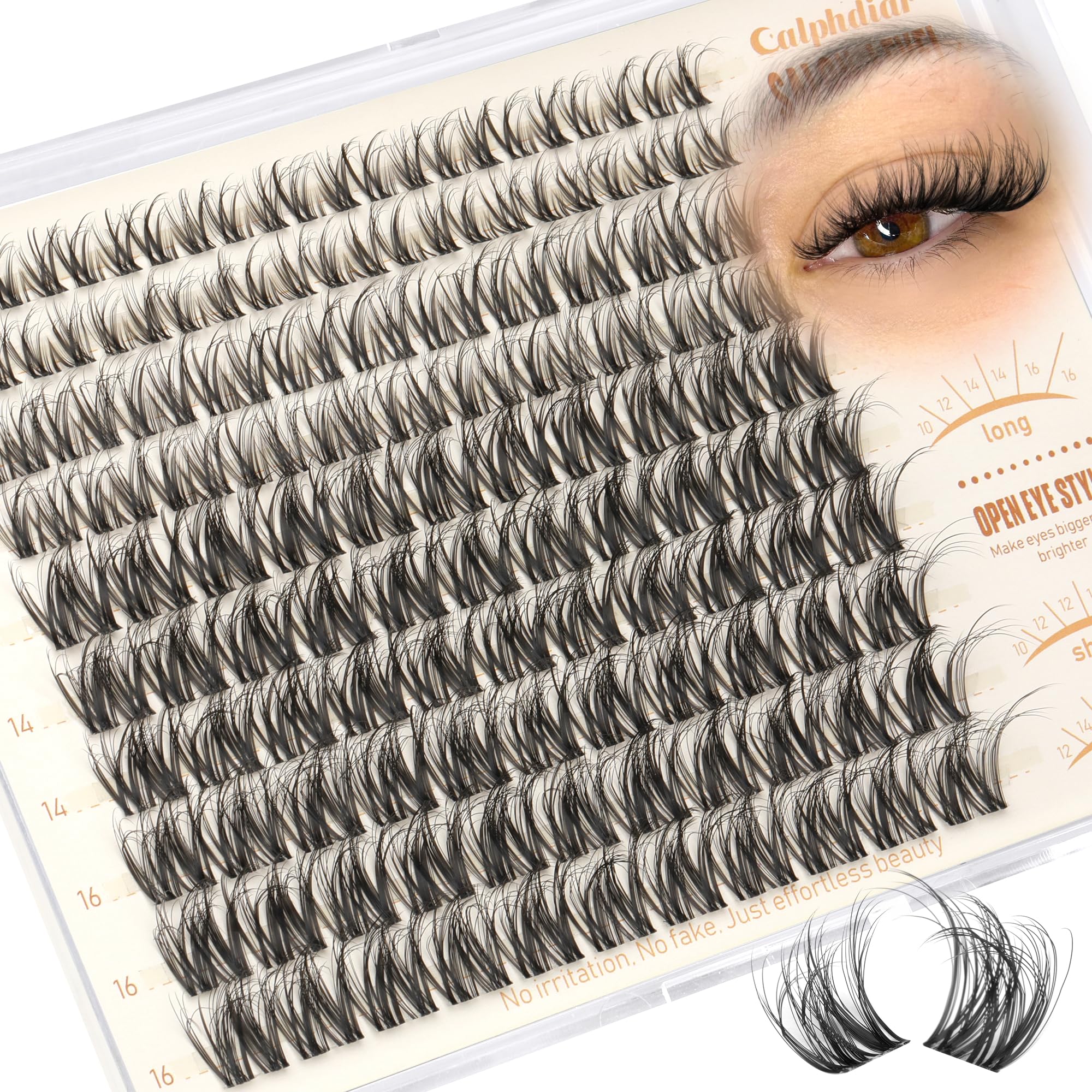 Spider Lash Clusters Breeze Eyelash Clusters DD Curl Cluster Eyelash Extensions Fluffy Spider Lashes Clusters Wispy Individual Lashes Extension Soft Thin Band Cluster Lashes 10-16MM for Natural Look - 2