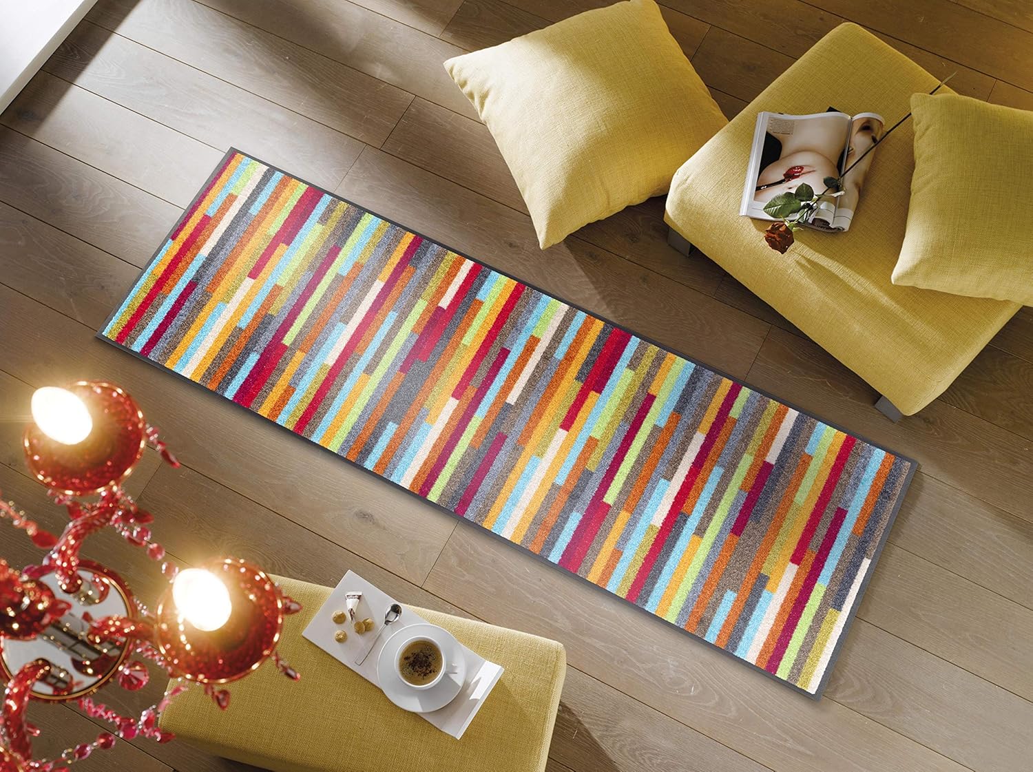 Wash + Dry Design Mat, Nylon, Multi-Colour, 60/140, Colourful, 60 x 140 cm (Rectangular) - Image 4