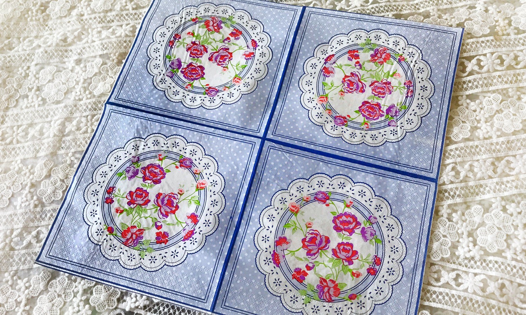 WallyE - Tovaglioli di carta in stile shabby chic, motivo floreale, per feste nuziali, compleanni, matrimoni, confezione da 20