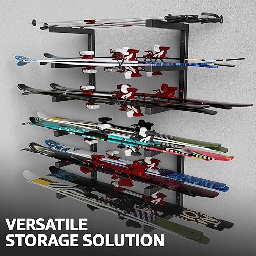 Miniatura 9 de YYR Organizador de madera y estante de almacenamiento de madera, estante de metal resistente con 6 niveles que soporta hasta 1200 libras, uso en