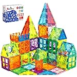 Anbalulu Magnetic Tiles, 63PCS Magnetic Blocks for Kids, Magnet Building Set, Construction Building Set,STEM Sensory Educational Toys Gift for Toddlers Kids 3-9 Year Old