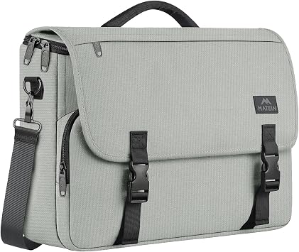 MATEIN Messenger Bag for Men, Briefcases Lightweight Mens Laptop Bag 17.3 inch Water Resistant Crossbody Satchel Computer Work Office Case with Shoulder Strap, Grey