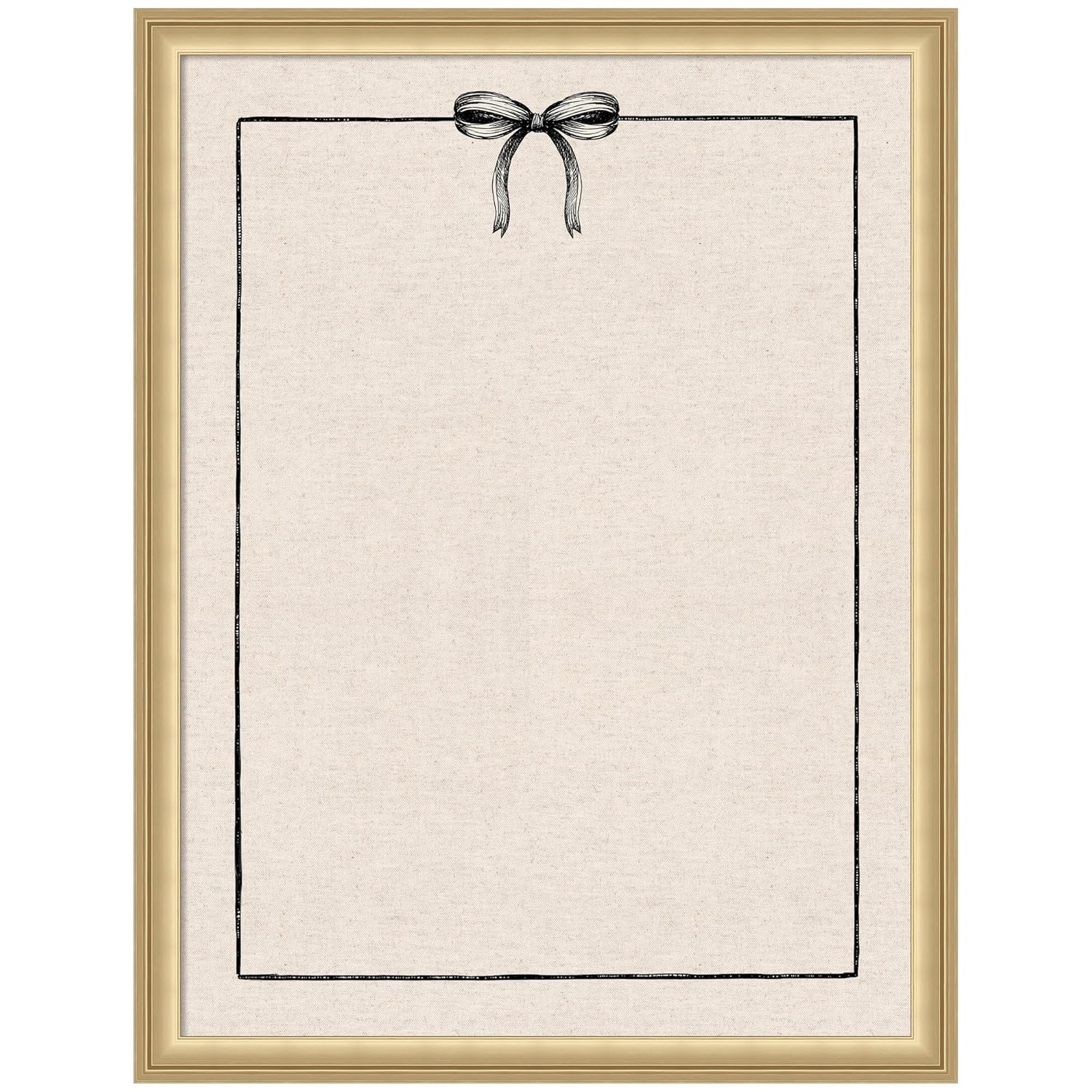 Kate and Laurel Framed Fabric Pinboard 20 x 26, Printed Linen Classic Bulletin Board for Use as a Vision Board or Wall Organization, Florence Gold Frame