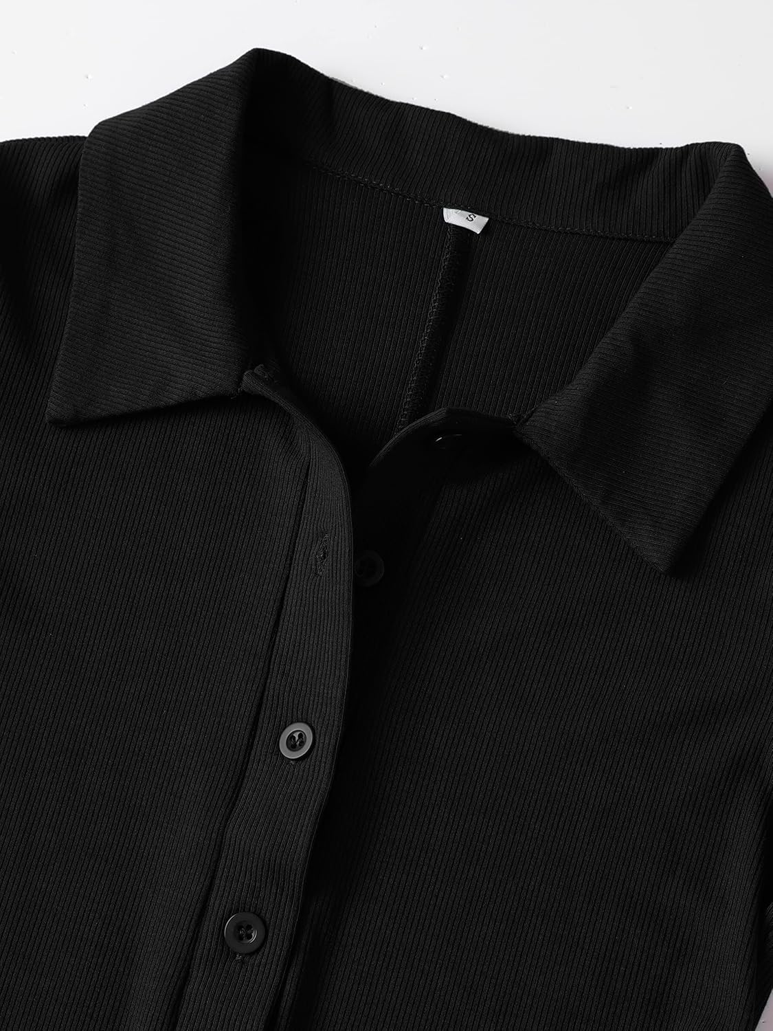 LilyCoco Womens Button Up Bodycon Romper Shorts Short Sleeve Collared Sexy One Piece - Image 4