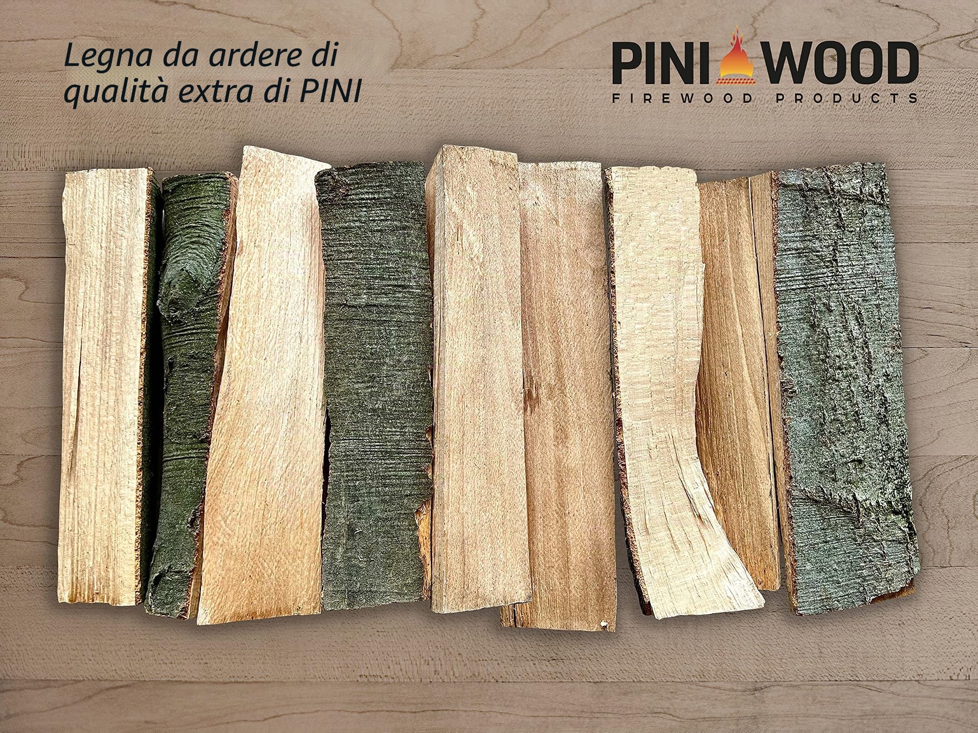 PINI Legna da ardere pronta al forno, in faggio, 30 kg, ca. 30 – 33 cm, per camino, barbecue, braciere, forno per pizza affumicatore