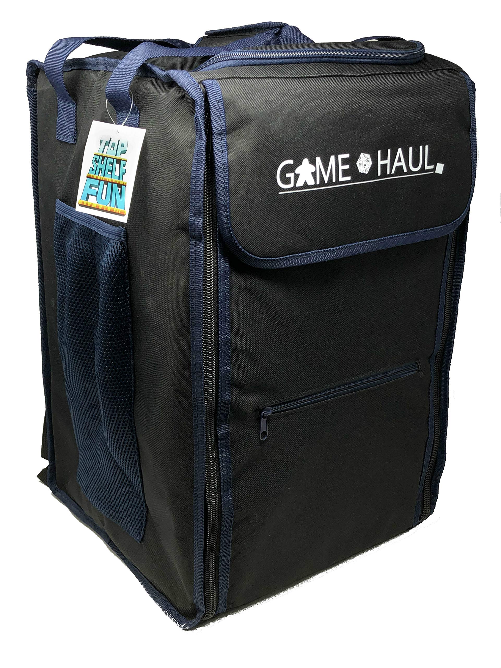 Top Shelf Fun Game Haul: Padded Board Game Carrying Bag with Handle & Shoulder Straps