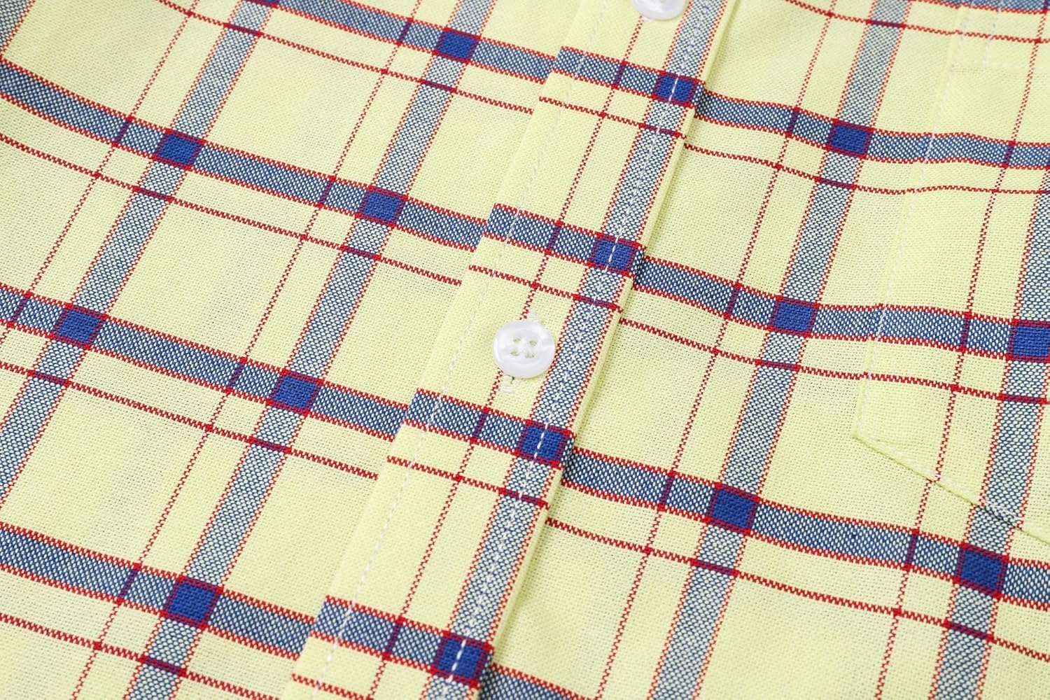 Cromoncent Mens Long Sleeve Oxford Button Down Shirts Casual Dress Shirt for Men,100% Cotton,Plaid Shirts,Plaid Yellow Blue,XL - Image 8