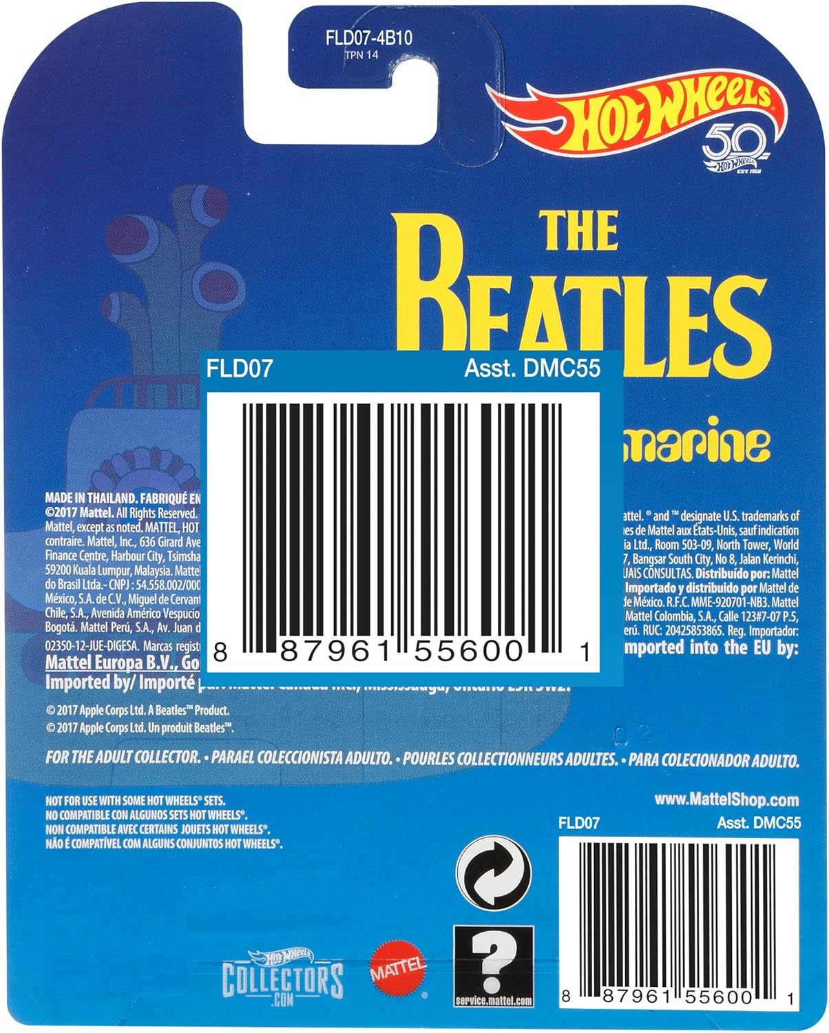 Hot Wheels Beatles Yellow Submarine, 1:64 Scale