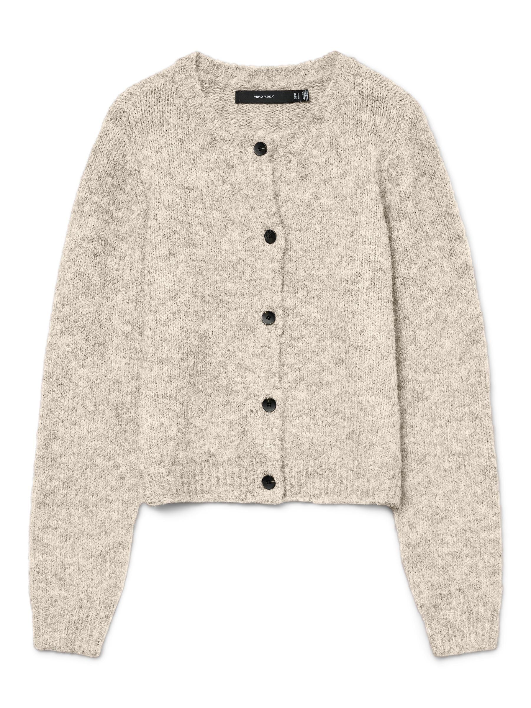 Vero Moda Crew Neck Buttoned Cardigan Women's Light Beige Extra Small