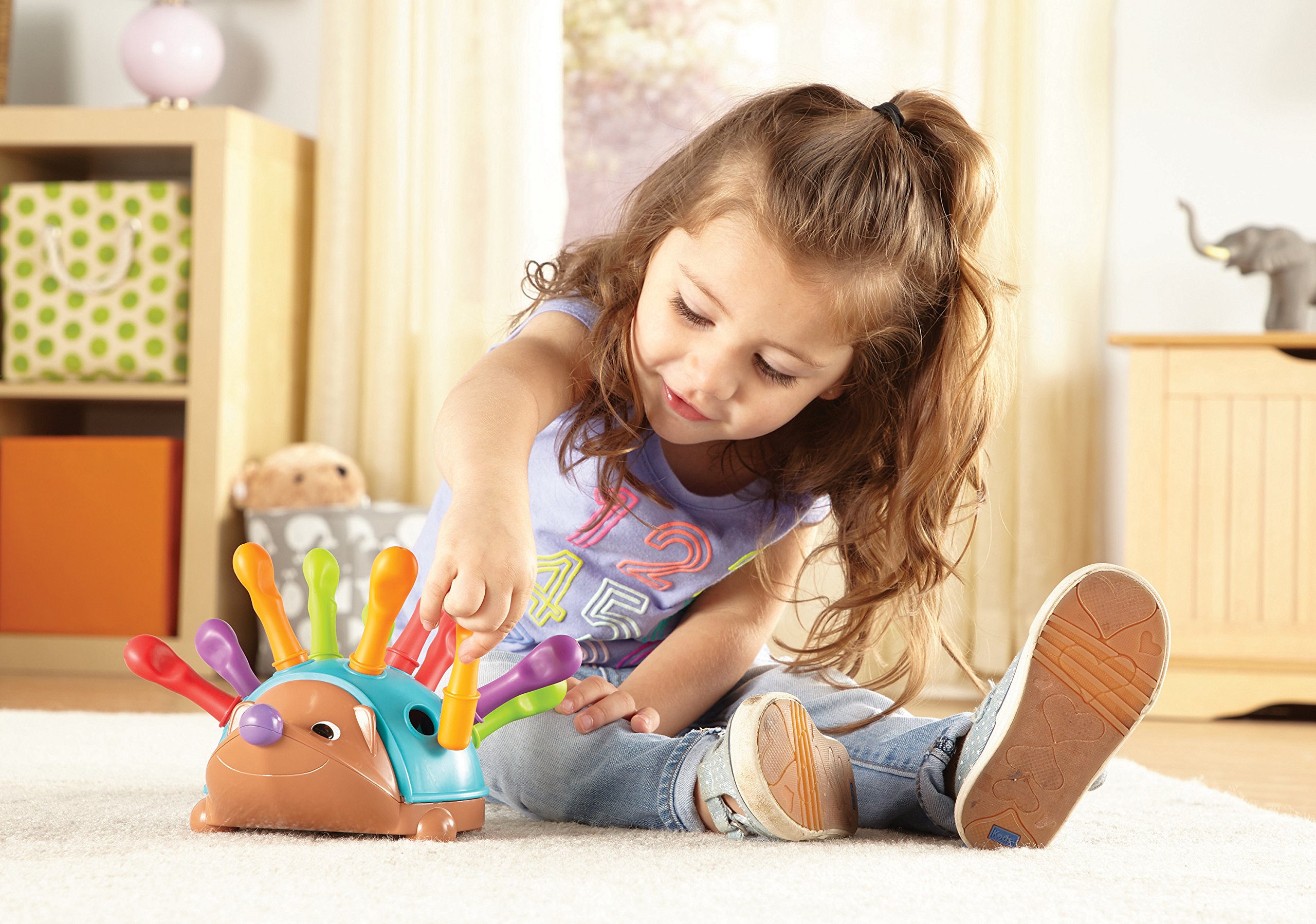 Learning Resources Riccio Spike per Stimolare Le Abilità Fino-Motorie, dai 18 Mesi, Gioco Sensoriale Montessori, Imparare a Contare e Riconoscere i Colori