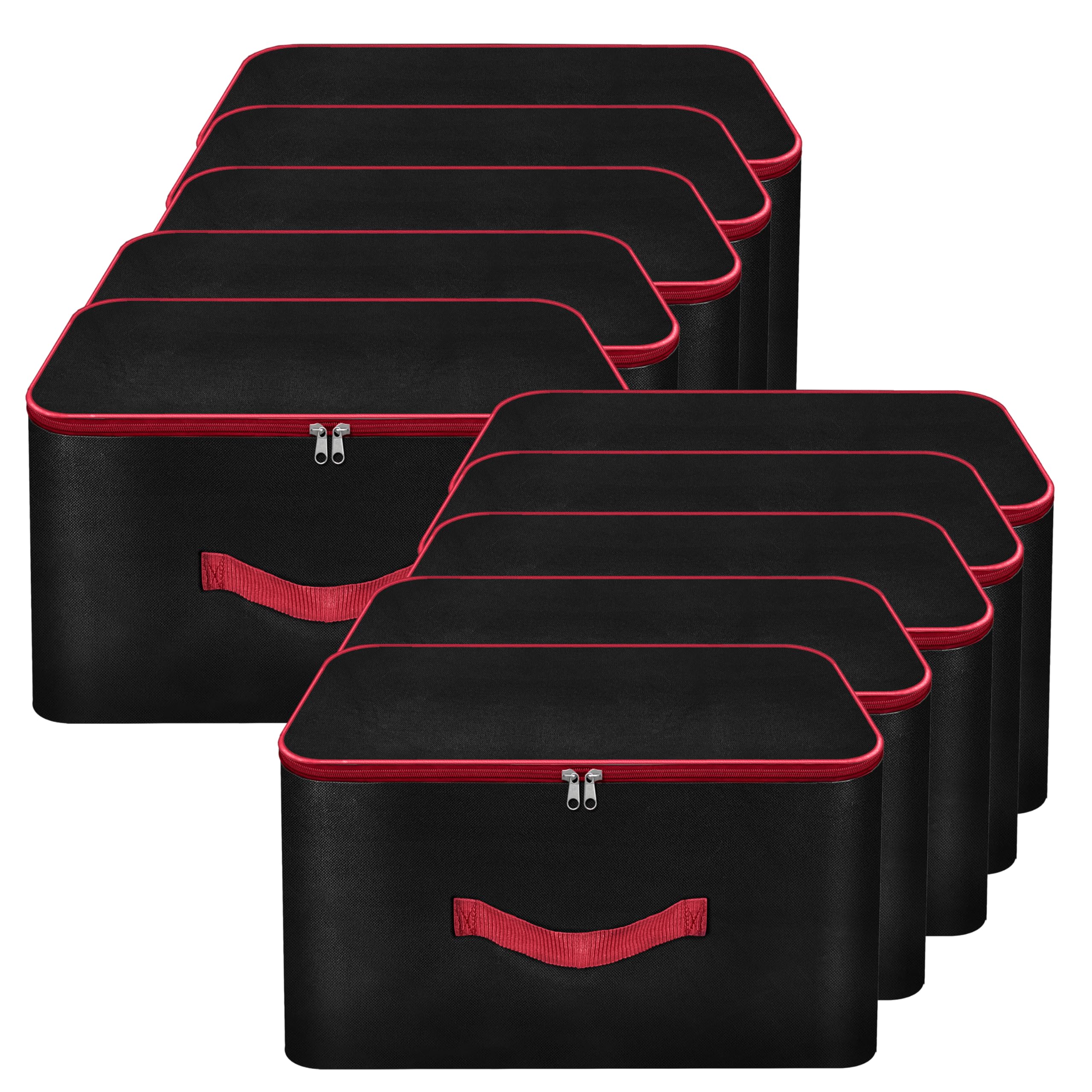 Storite 10 Pack Nylon Wardrobe Bag Underbed Moisture Proof Cloth Storage Organizer, Storage box for Clothes Saree Bags with Zippered Closure & Handle- (Black, 38.1x25.4x35.5 cm) (B0DB7VD8CH) Amazon Price History, Amazon Price Tracker