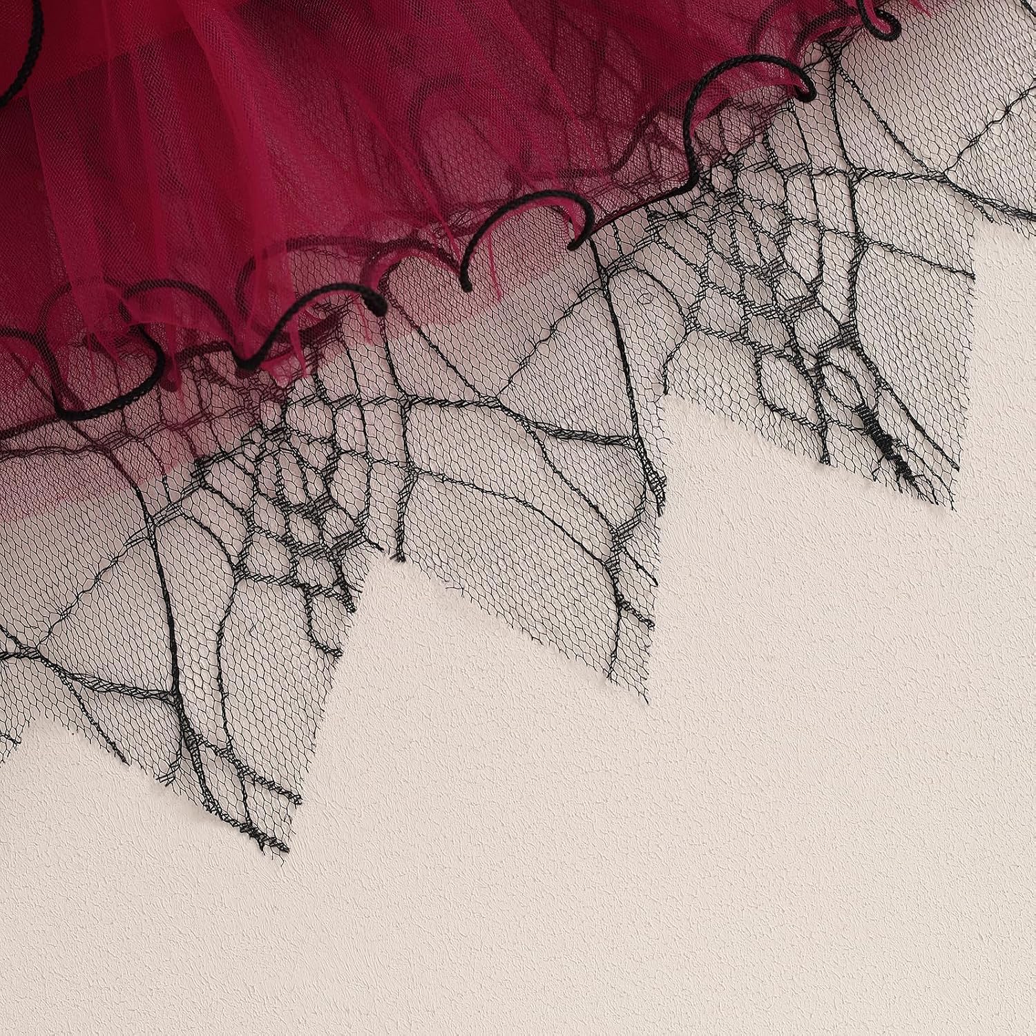 Toddler Baby Girl Halloween Costumes Spider Web Lace Tulle Dress Vampire Witch Dress Cosplay Costume Party Dress