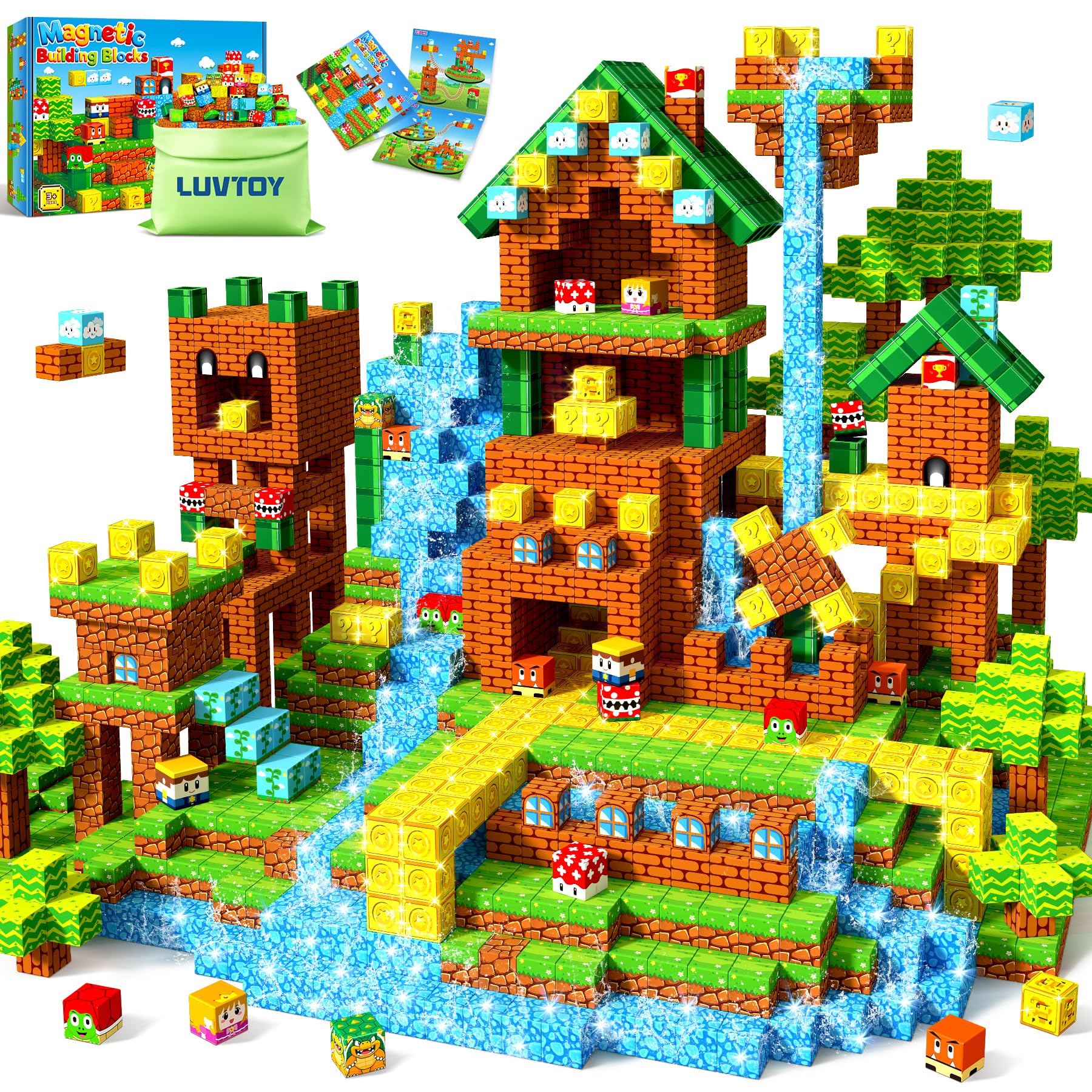LUVTOY Abnehmbare Magnetische Bausteine - 507 Teile Magnetbausteine Magnetspielzeug - Desmontables Magnetisches Bausteine - Langlebigkeit Magnetspiel KinderspielzeugHalloween Spielzeug ab 3-9 Jahre