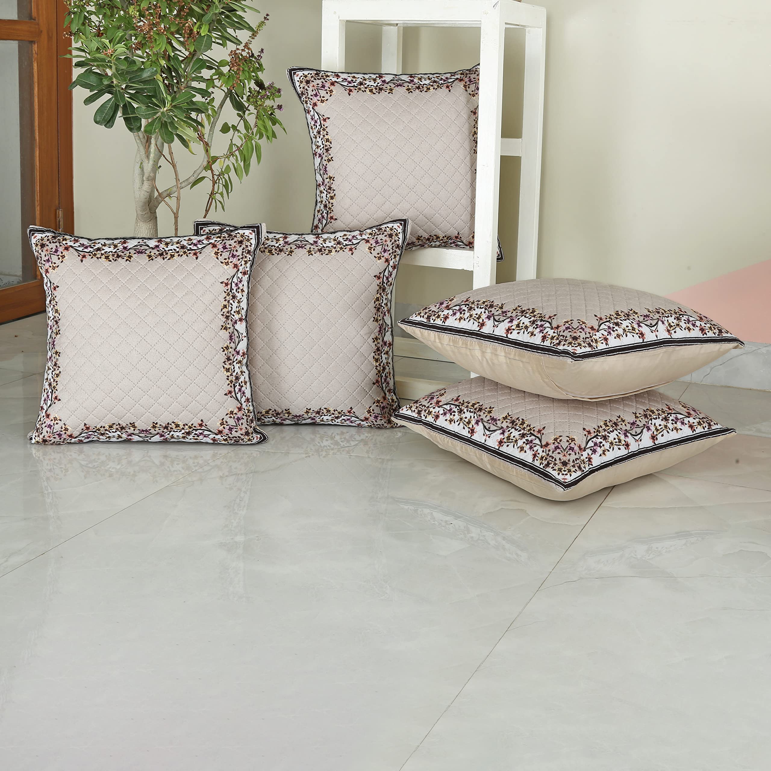 Homerz Premium Velvet Set of 5 Cushion Cover, 16 x 16 inch Size, Luxury Finish with High Durability (Carnival_a) (B0C4QP439Z) Amazon Price History, Amazon Price Tracker