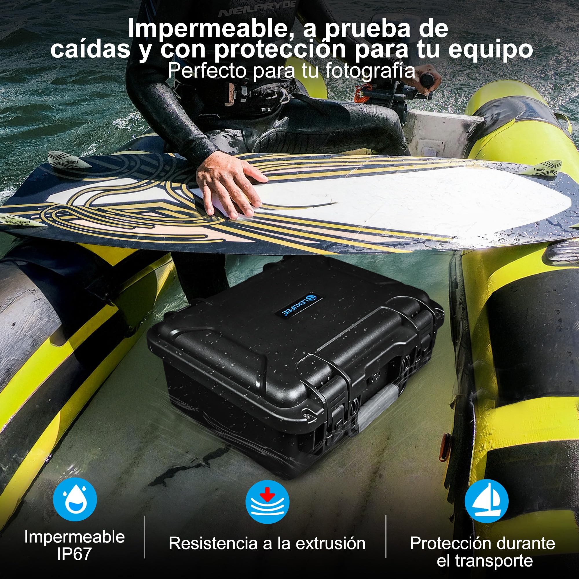 Lekufee Funda rígida impermeable para dron DJI Mavic 4 Pro, Creator Combo, Fly More Combo, DJI RC Pro 2/RC 2, batería (7 piezas), hub de carga y otros accesorios (solo funda)