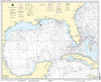 Amazon Com Noaa Chart 411 Gulf Of Mexico Fishing Charts And Maps Sports Outdoors Gulf Of Mexico Fishing Map