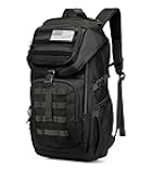 Wotony Tactical Assault Pack Backpack Molle Military Backpack Outdoor Hiking Camping Rucksack Waterproof backpack for men (Black, 25L)