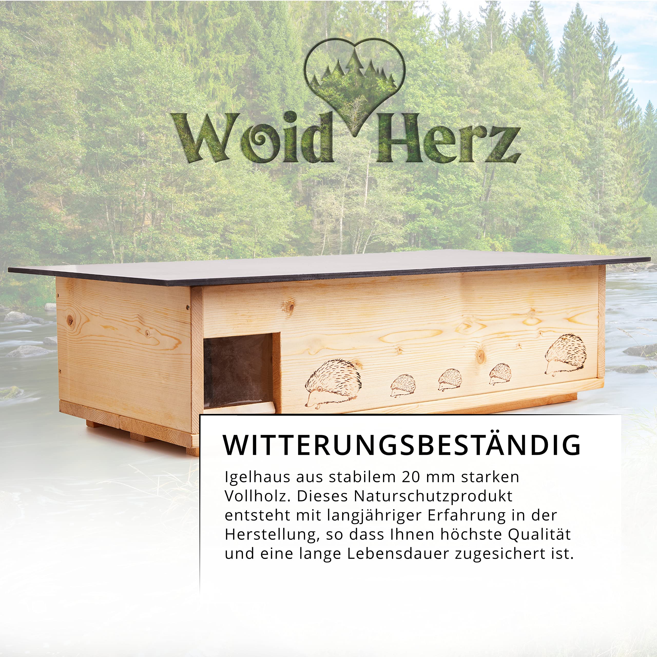 Igelhaus Neu 2 mal Lasiert (IG5) Igelhütte mit Labyrintheingang und Rattenklappe