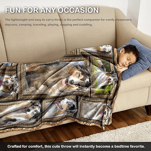 Miniatura 6 de Manta para perros de pastor australiano para niños, bonita manta de franela suave, acogedora y cálida para niñas y niños, mantas y mantas para bebés