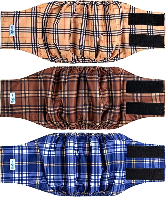 Leekalos Male Dog Diapers (3 Pack), High Absorbing Dog