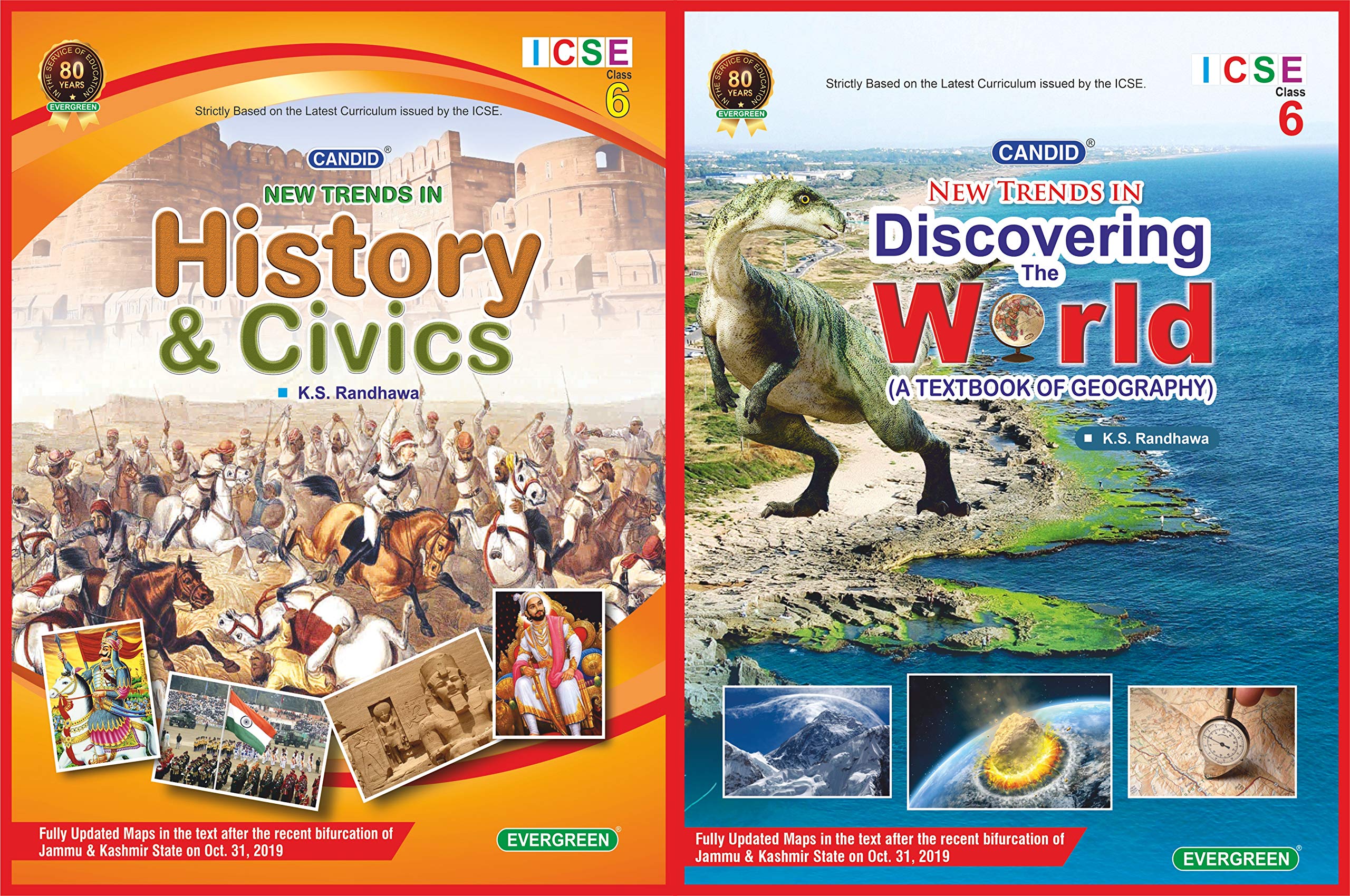 Evergreen New Trends in ICSE History&Civics , Discovering Th World : CLASS 6 (SET OF 2 Books)