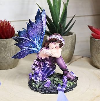 バタフライフェアリー　Fairy-sealed with a kiss Amazon.com: Ebros Cat Napping Lavender Purple Girl Fairy Garden