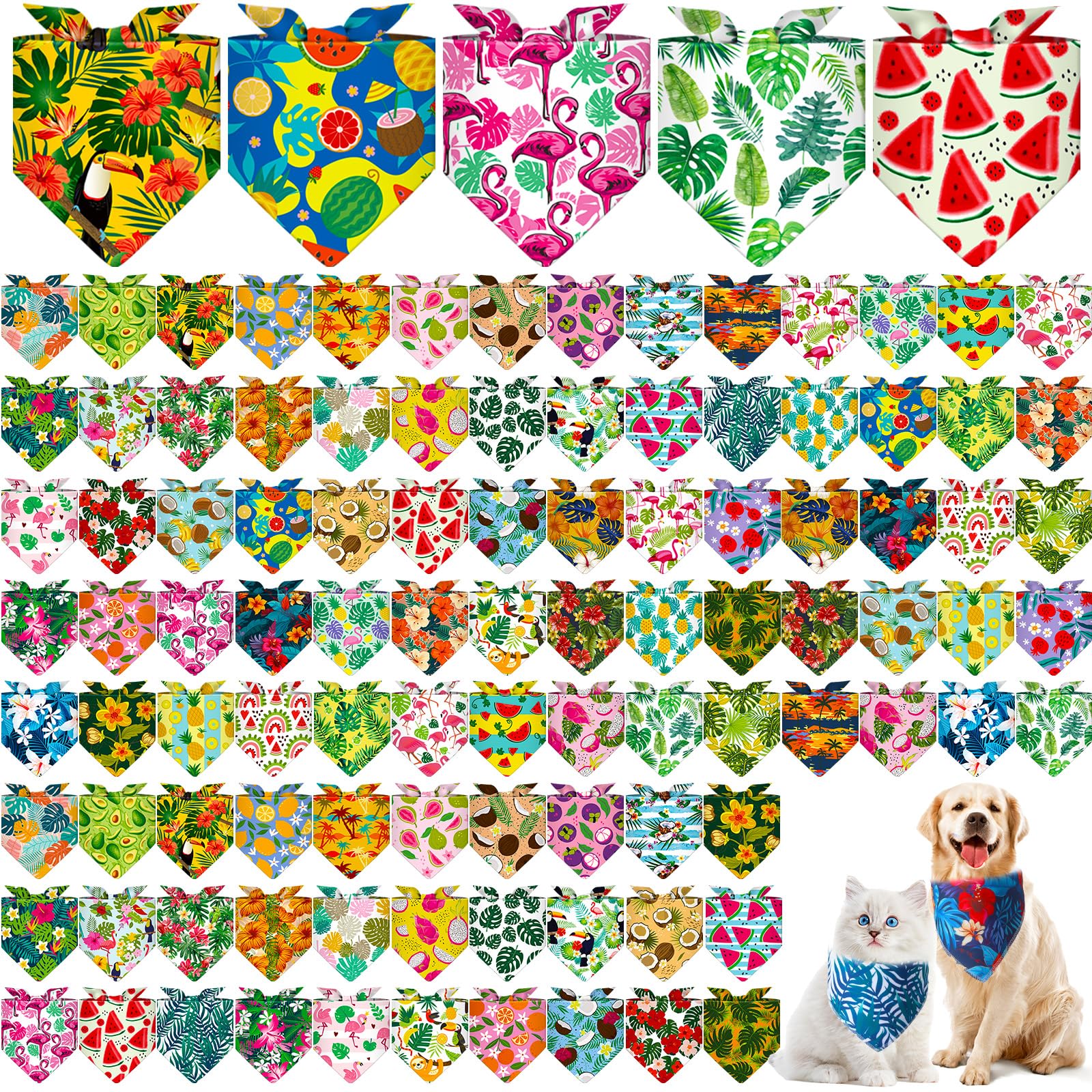 Paterr Hundehalstücher, weich, dreieckig, verstellbar, waschbar, für kleine und mittelgroße Hunde, Welpen, Katzen, 100 Stück