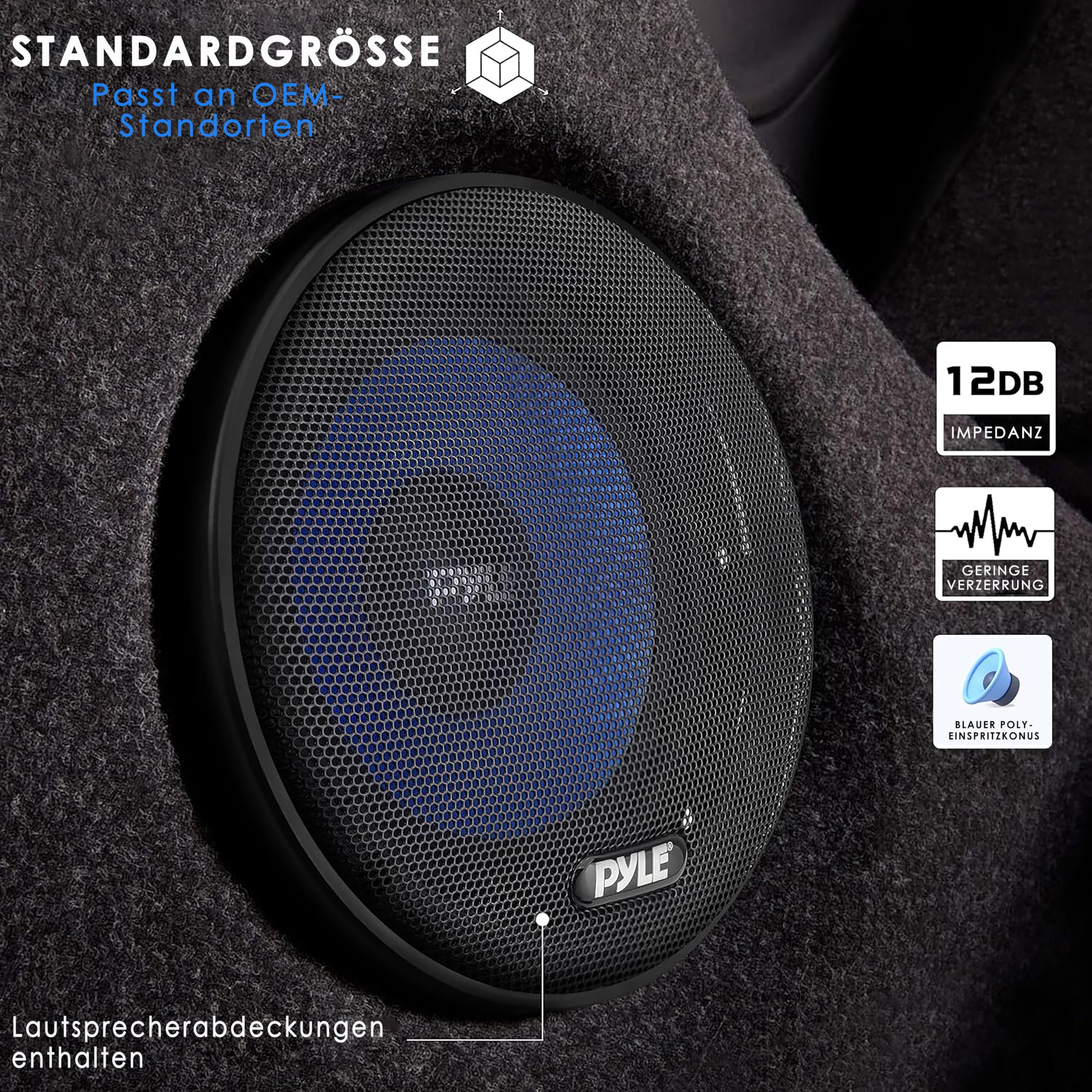 Pyle Auto Lautsprecher 165mm 6.5 Zoll 3 Wege Set 360W - Einbaulautsprecher Auto Kfz Lautsprecher mit Hochtöner Mitteltöner Car Hifi Klang klare Höhen für Soundsystem Upgrade einfache Montage
