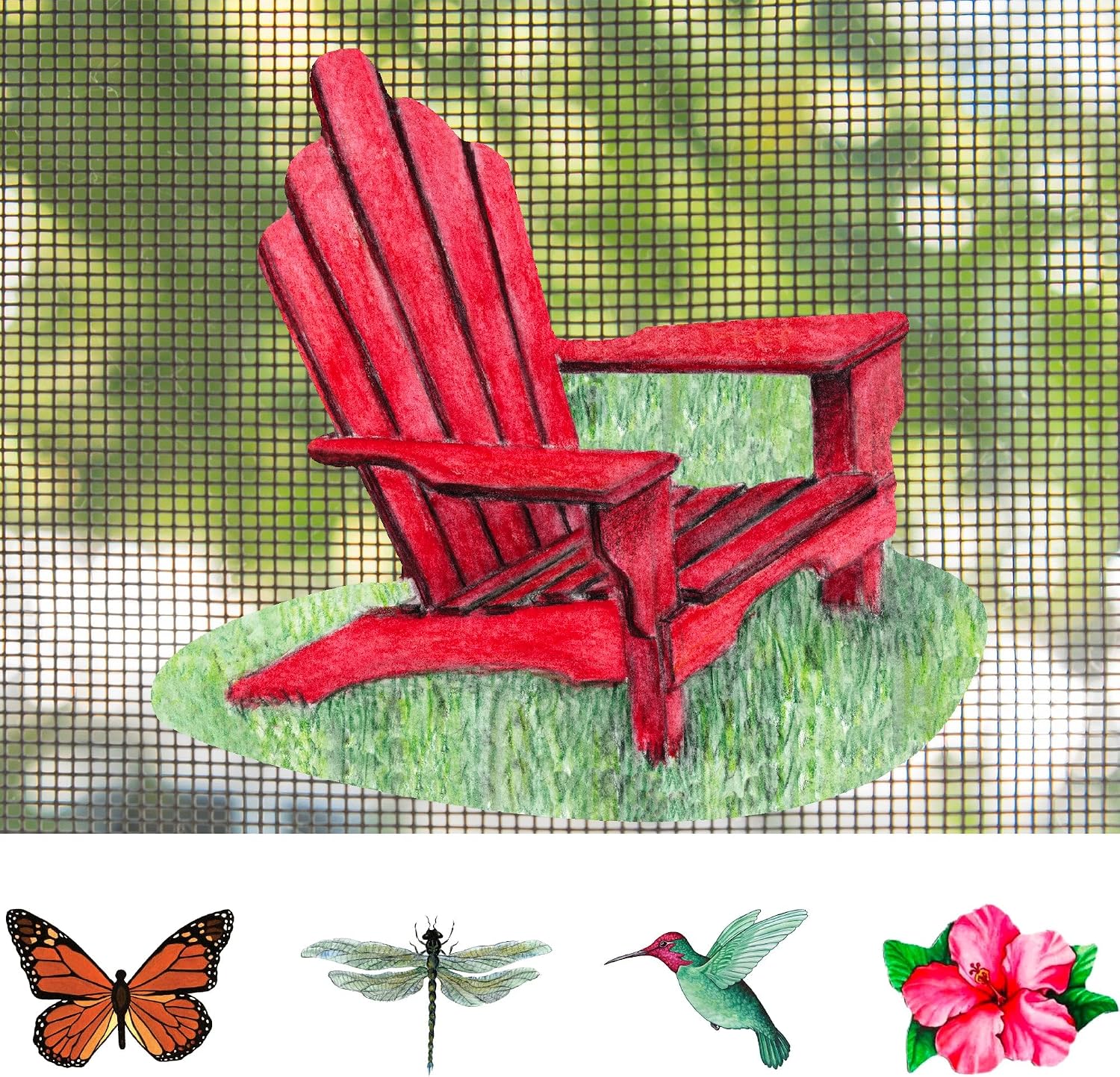 Screen Magnets - Keep People and Pets from Running Into Screen Doors & Patch Holes with Screen Door Magnets - Made in USA - Red Chair - 5.75 x 5.5 inches - 2 Pack (1 Pair) image 2