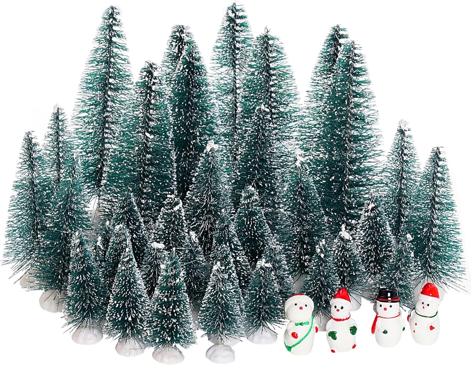 Yookat 40 Pieces Mini Christmas Trees Bottle Brush Trees