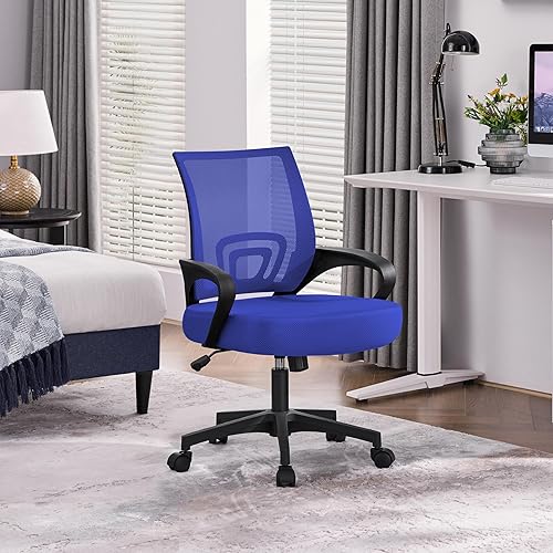 Miniatura 8 de Sillón de oficina Yaheetech de malla, silla de escritorio, silla para ordenador con apoyo lumbar, muebles de oficina y hogar