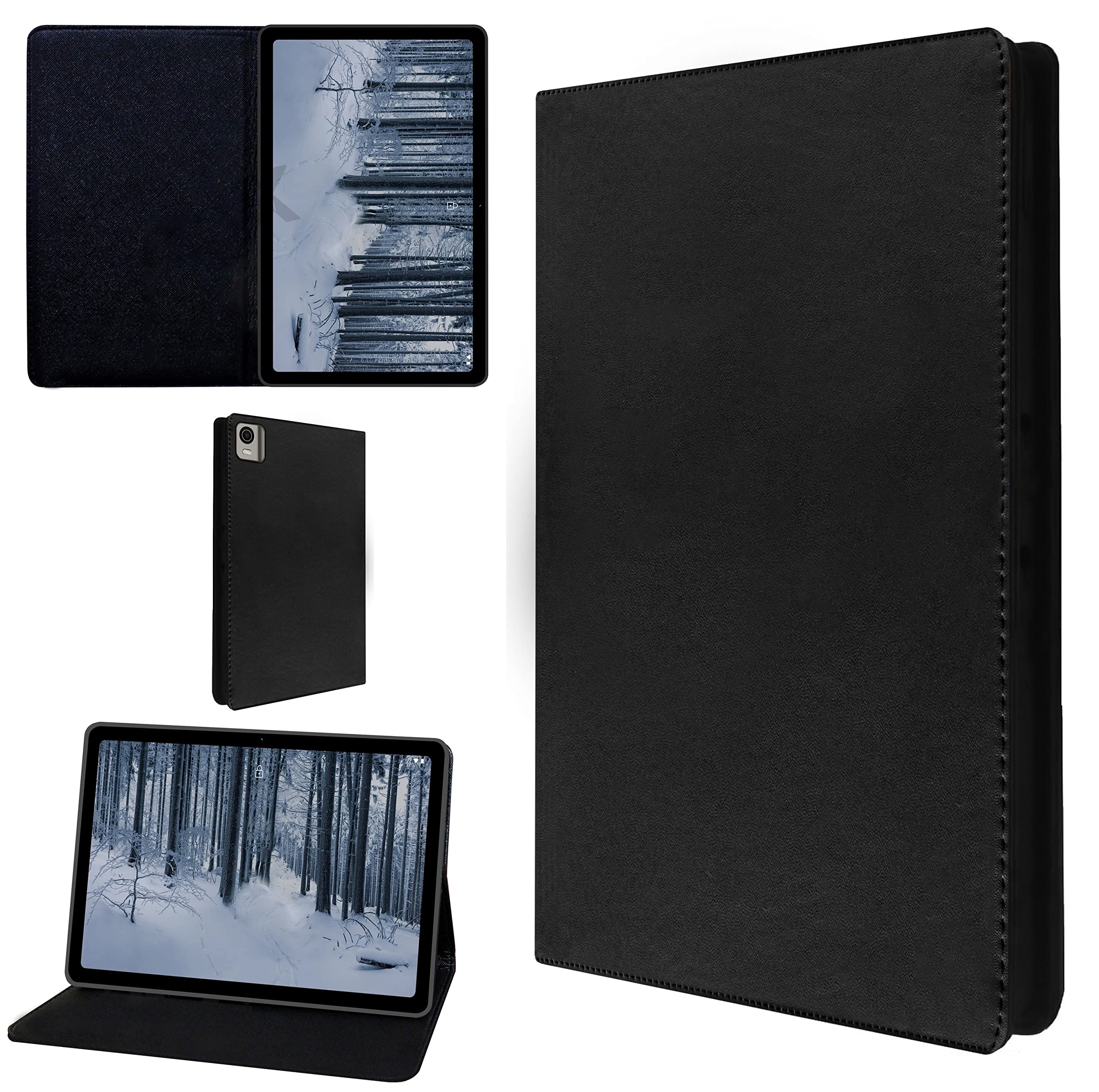TGK Leather Stand Flip Case Cover for Nokia Tab T21 10.36 inch Tablet (Black)