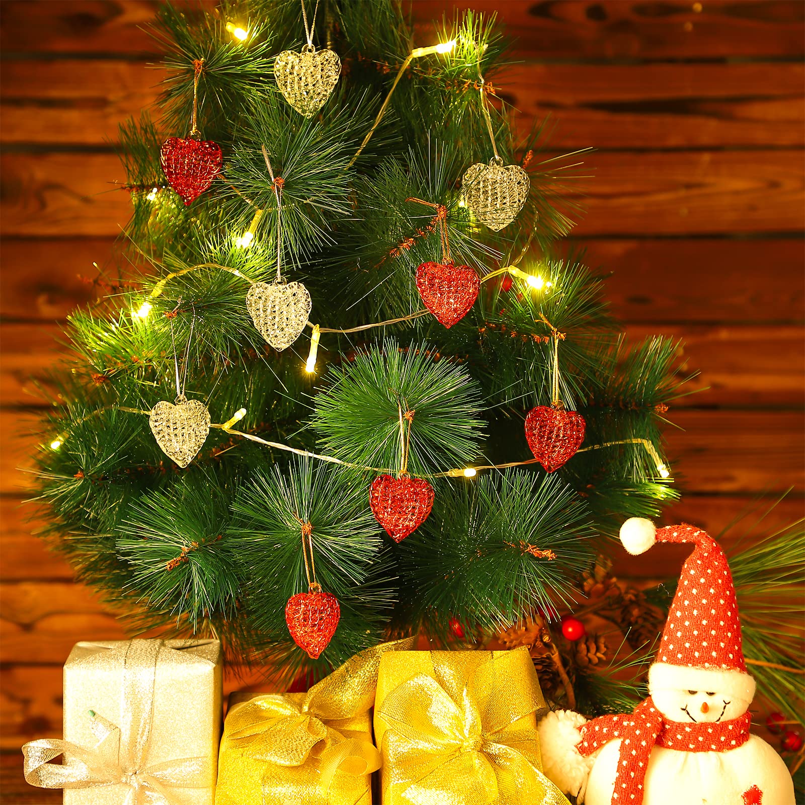 Amazon.co.jp: 24ピース スパンガラスオーナメント ハート型ガラス