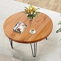 Vista 11 de Mesa de centro cuadrada de madera natural de 27 x 27 x 15 pulgadas de alto, mesas vintage de madera rústica para sala de estar, comedor, sofá