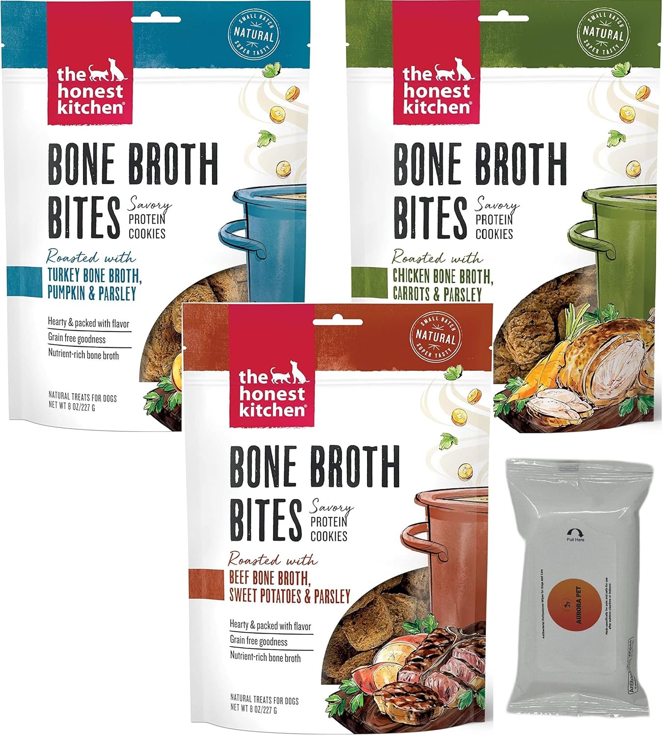 Aurora Pet Variety Pack (3) The Honest Kitchen Bone Broth