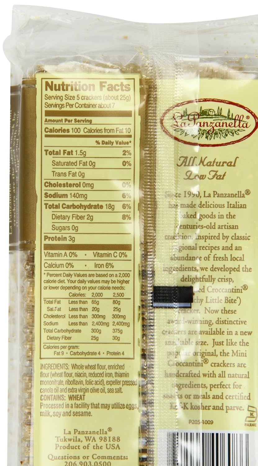 La Panzanella Whole Wheat Mini Croccantini, 6-Ounce Packages (Pack of 12)