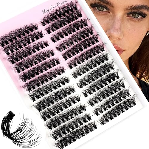 Fluffy Lash Clusters 60D C-Curly Thick Cluster Eyelash Extensions 252pcs Volume 
