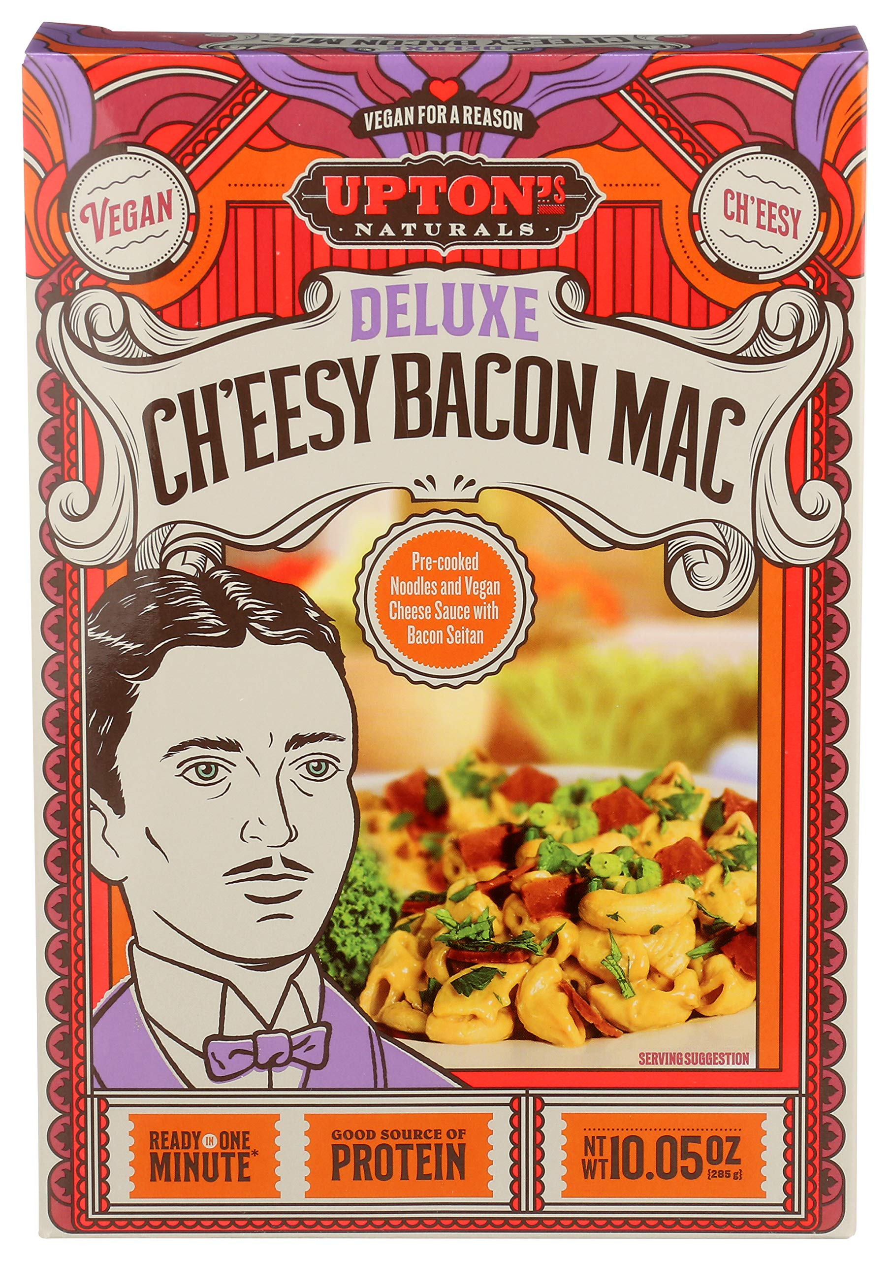 Upton’s Naturals Ch'eesy Bacon Mac - 10.05 oz boxes (Pack of 6)