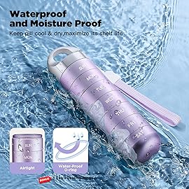 Zannaki Metal Travel Pill Organizer, Portable Waterproof Weekly Pill Box, Large Aluminum Alloy Pill Case Container, BPA Free 7 Day Daily Medicine Organizer Holder for Vitamin, Fish Oil, Supplement