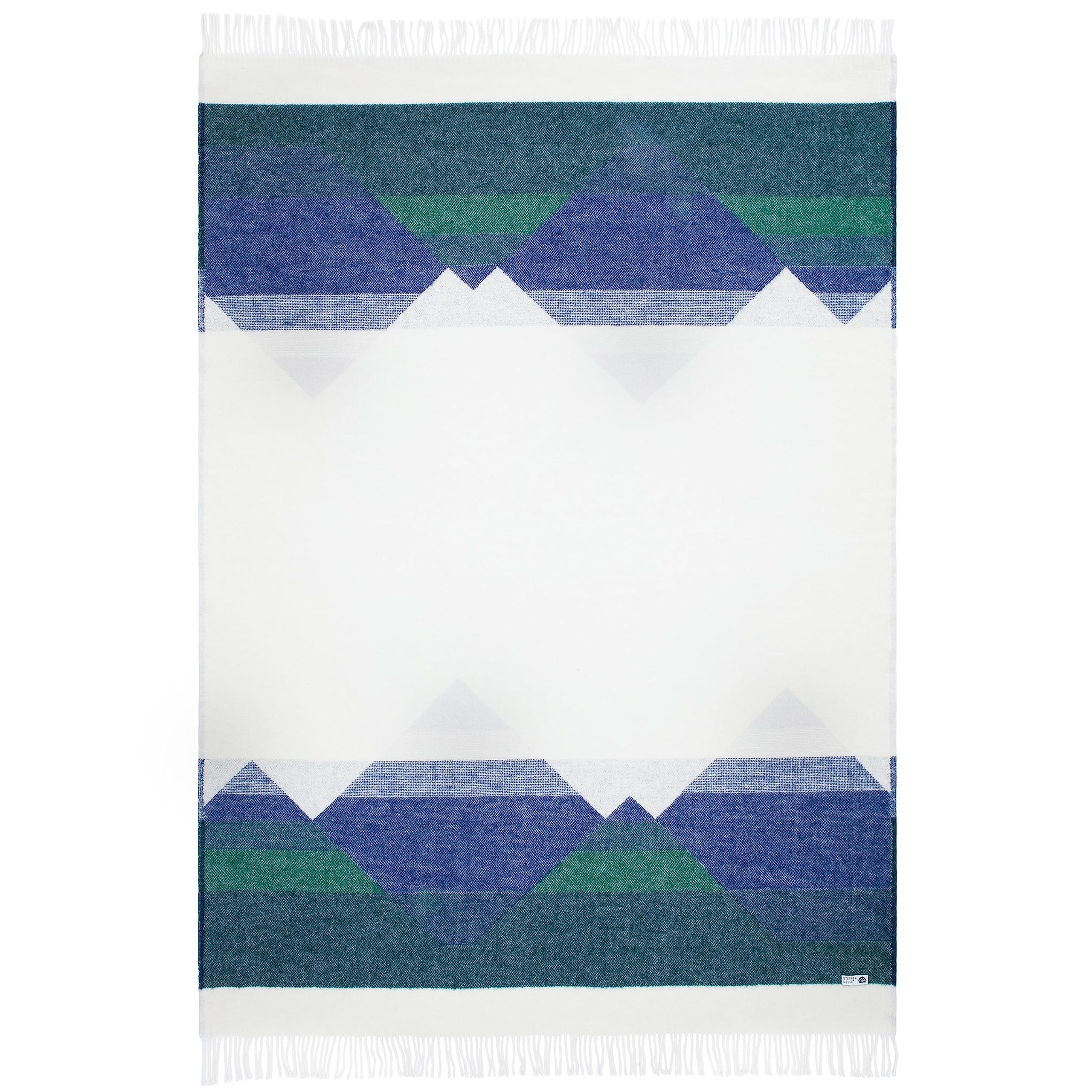 Wolldecke Alaska (135x200 cm) Wolldecke warm aus 100% Schurwolle | Nachhaltige Wolldecke für zuhause & unterwegs | Wolldecke in blau beige weiß | Fair produziert in der EU