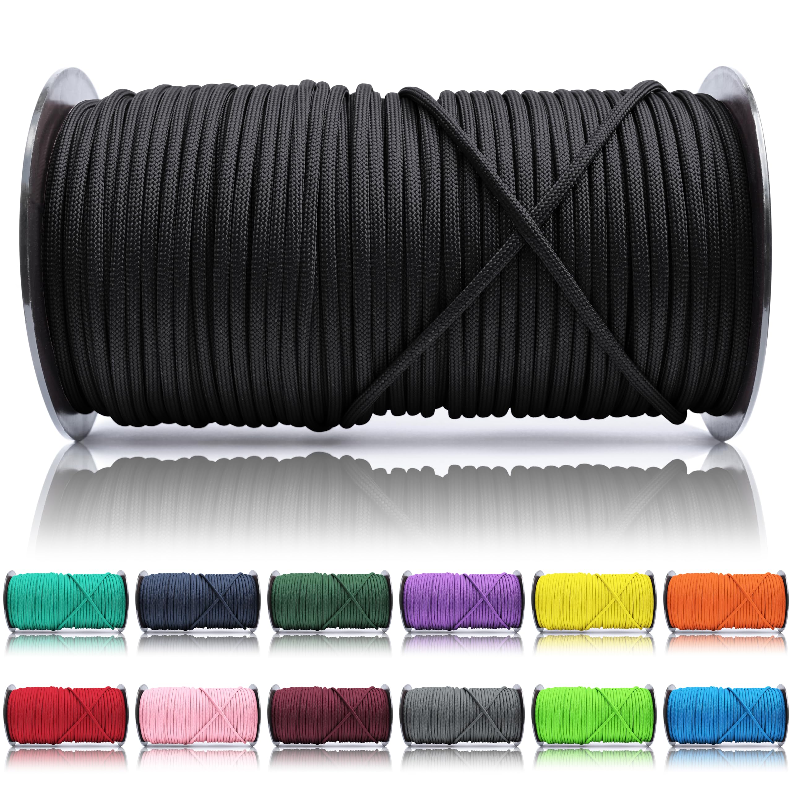 Ganzoo Paracord 550 Tipo 3, Cuerda 4 mm 100 m con 7 hebras Interiores, Funda poliéster/Nylon, para Outdoor Camping Supervivencia, rutas de Trekking, asegurar Tienda, Collar y Correa Perro, Oliva — view 19