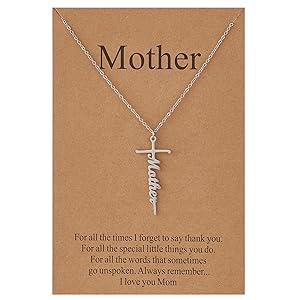 Lcherry Faith Cross Pendant Necklace for Women Religious Christian Jewelry Mother's Day Gifts for Women