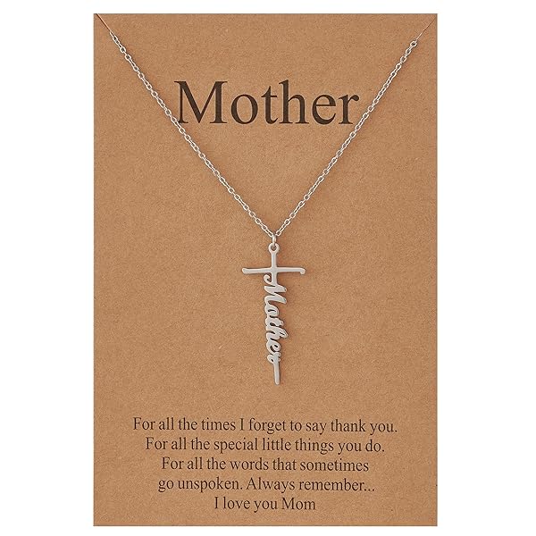 Lcherry Faith Cross Pendant Necklace for Women Religious Christian Jewelry Mother's Day Gifts for Women