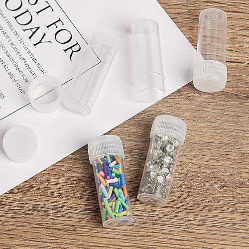 Miniatura 6 de 120 botellas de plástico de 0.2 fl oz para almacenamiento de viales, mini estuche de almacenamiento transparente con tapa, recipiente de
