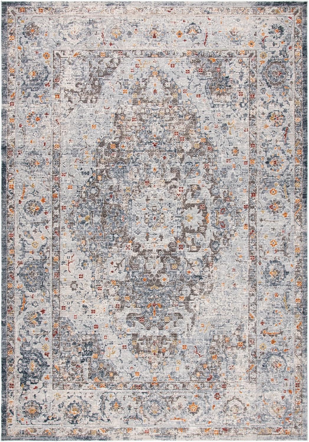 SAFAVIEH History Collection Runner Rug - 2' x 8', Grey & Light Grey, Vintage Distressed Design, Non-Shedding & Easy Care, Ideal for High Traffic Areas in Living Room, Bedroom (HIS587H)