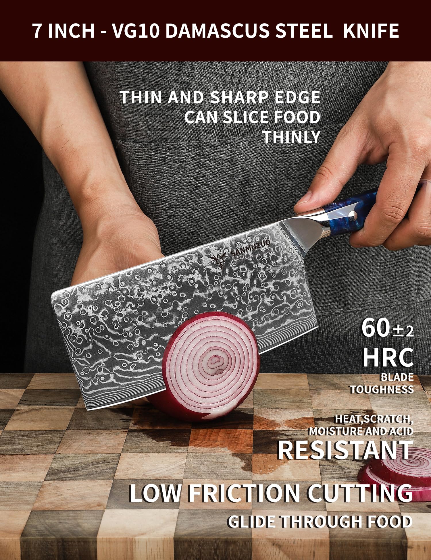 SANMUZUO Chinese Chef Knife - 7