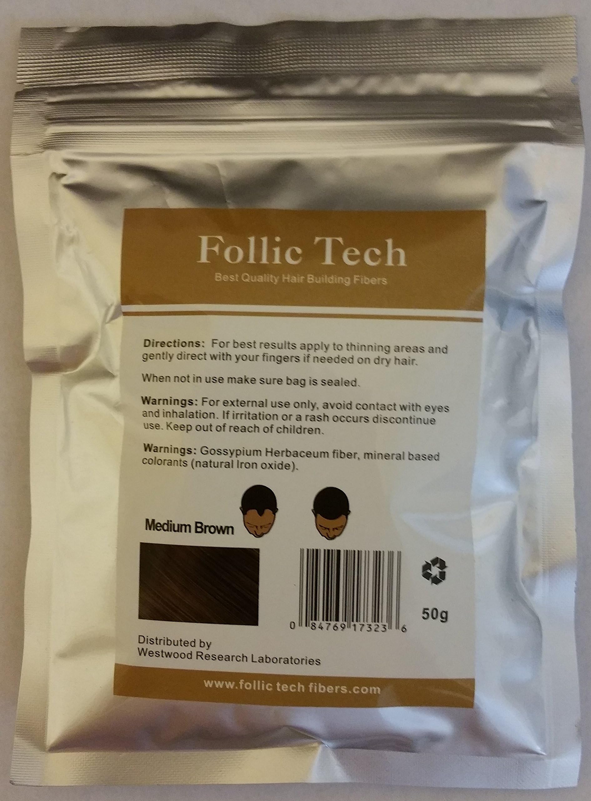 Vegan Hair Building Fibers Medium Brown 57 Grams. Highest Grade Refill That You Can Use for Your Bottles from Competitors Like Toppik®, Xfusion®.