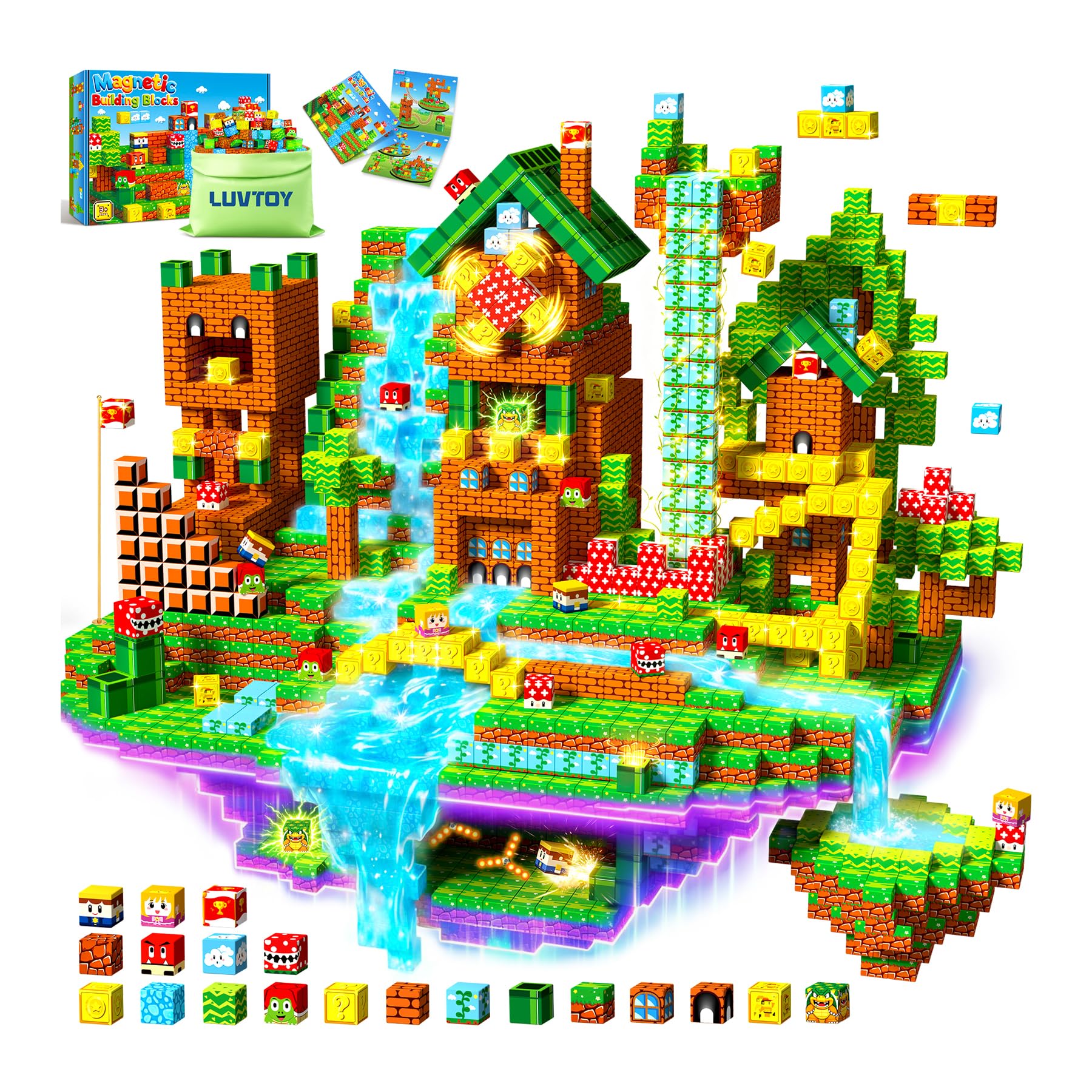LUVTOY Magnetische Bausteine - 150 Teile Magnetbausteine Kinder - Magnetische Spielzeug Magnetspielzeug Magnete Kinder - Ostern Spielzeug ab 3 4 5 6 7 8 9 Jahre Jungen und Mädchen