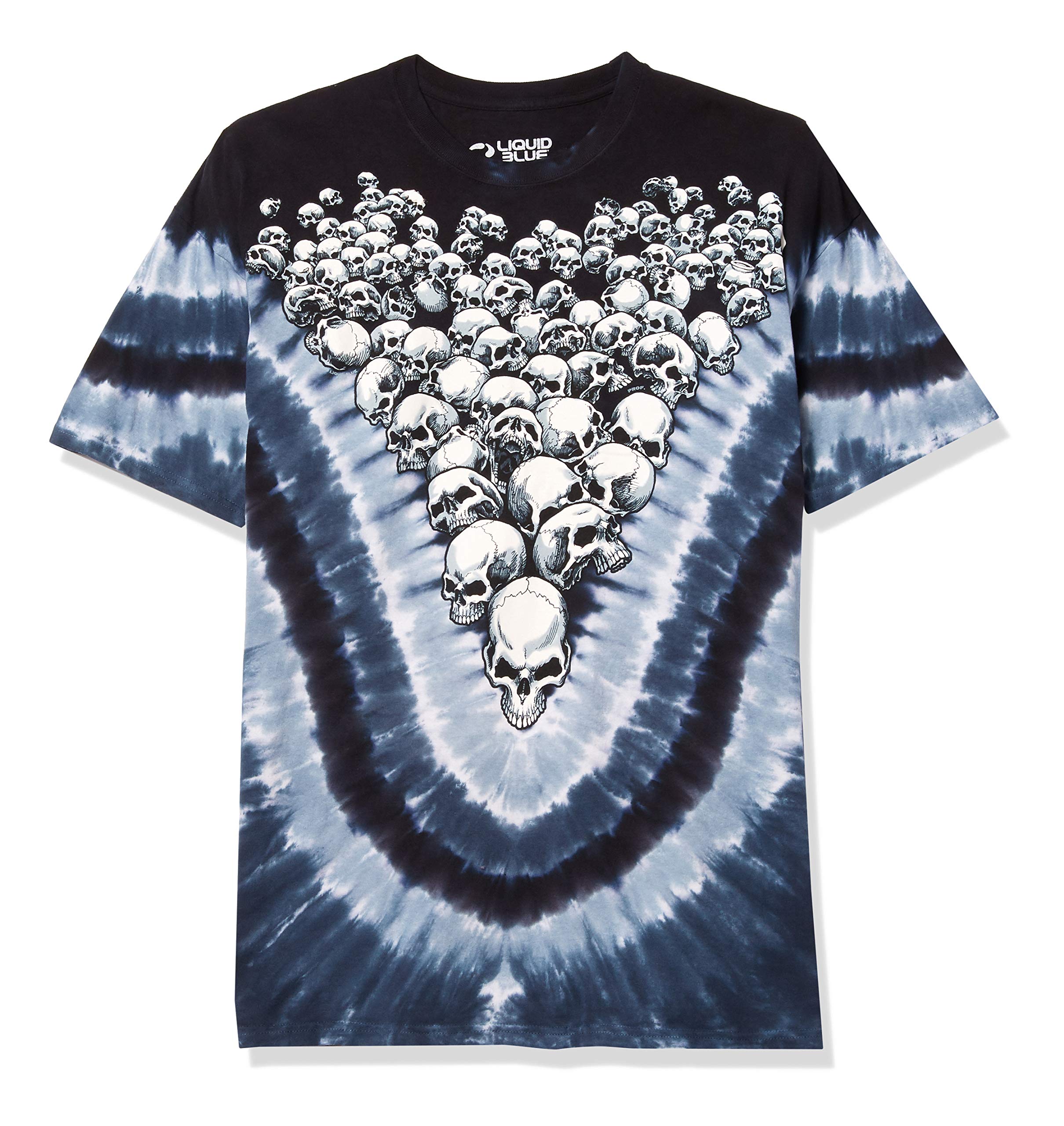Liquid BlueUnisex Fantasy Boneyard Skulls V Tie Dye T-shirt T-Shirt